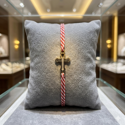 Brățară „Paza Sufletului” – Simbol Cruce din Argint