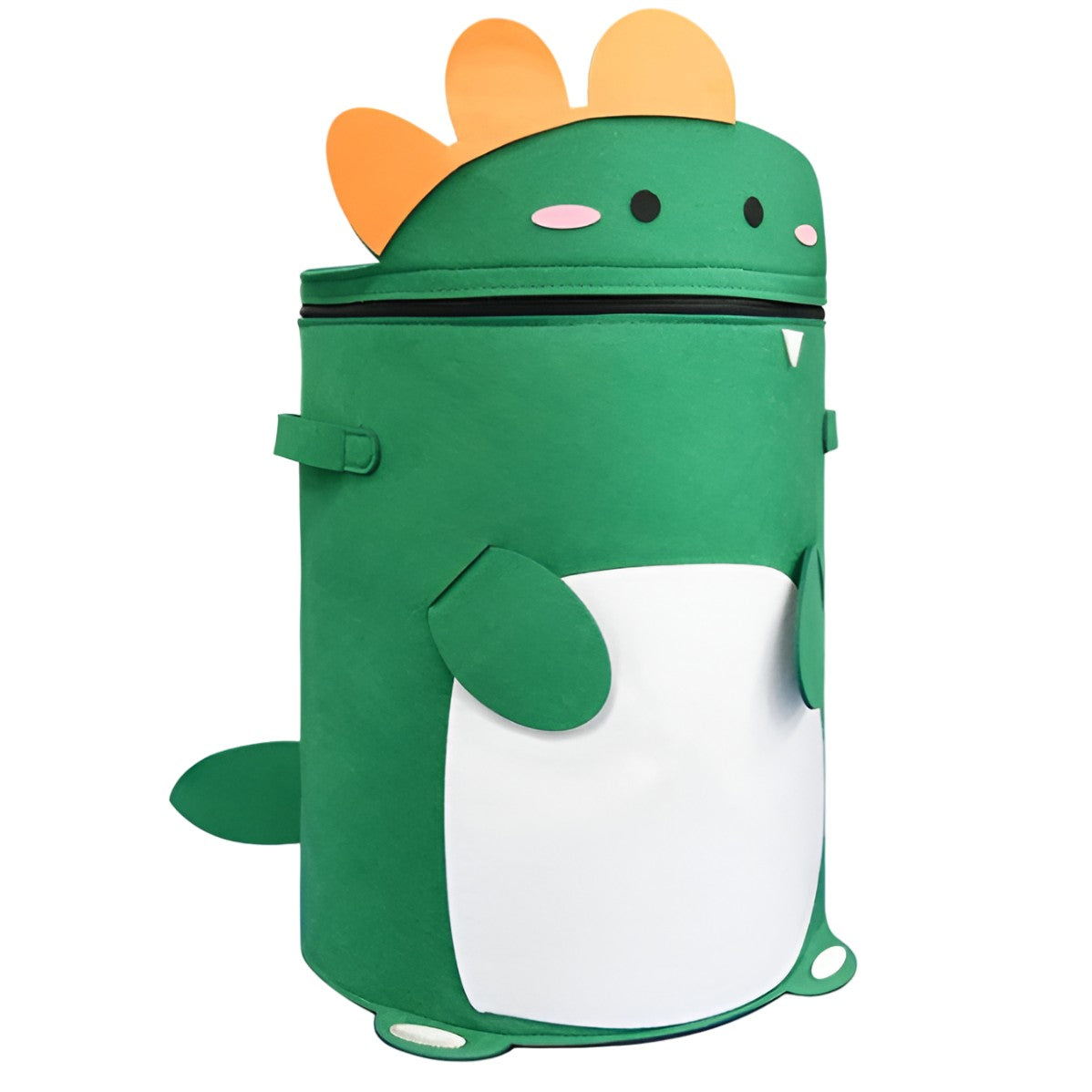 Cutie de Depozitare 2In1, selexmo, Impermeabila, Covor pentru Jucarii si Lego 150cm, Capacitate Mare, cu Manere, cu Sfori, Inaltime 40cm, Model Dinozaur, Verde