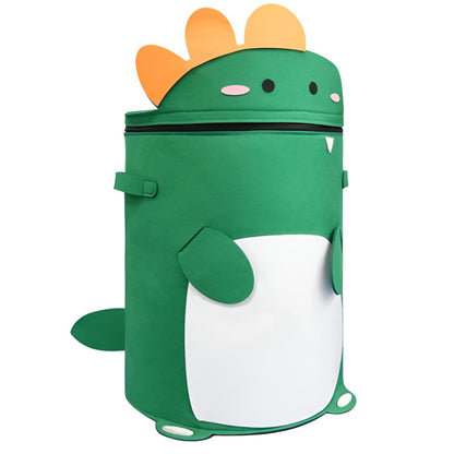 Cutie de Depozitare 2In1, selexmo, Impermeabila, Covor pentru Jucarii si Lego 150cm, Capacitate Mare, cu Manere, cu Sfori, Inaltime 40cm, Model Dinozaur, Verde