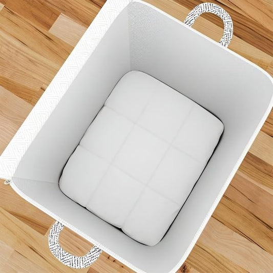 Cutie de Depozitare cu Fermoar, selexmo, Pliabila, Maner Ranforsat, Fermoar Rezistent, pentru Haine, Paturi, Plapumi, Perne, Lenjerii de Pat, Jucarii, 61x50x71 cm, 210 Litri, Gri