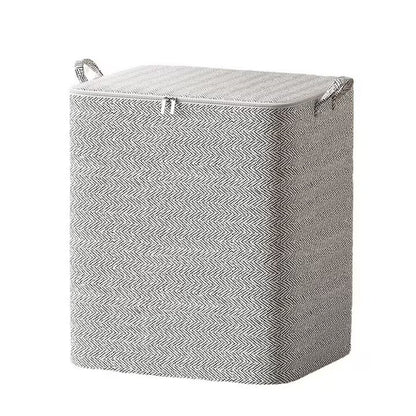 Cutie de Depozitare cu Fermoar, selexmo, Pliabila, Maner Ranforsat, Fermoar Rezistent, pentru Haine, Paturi, Plapumi, Perne, Lenjerii de Pat, Jucarii, 61x50x71 cm, 210 Litri, Gri