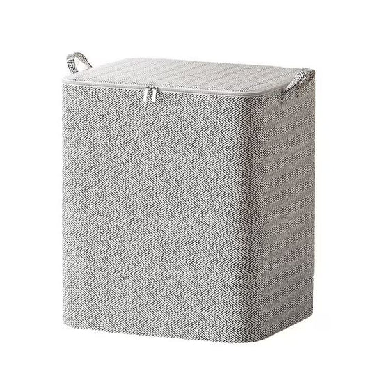 Cutie de Depozitare cu Fermoar, selexmo, Pliabila, Maner Ranforsat, Fermoar Rezistent, pentru Haine, Paturi, Plapumi, Perne, Lenjerii de Pat, Jucarii, 61x50x71 cm, 210 Litri, Gri