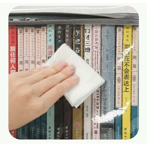 Cutie de Depozitare, selexmo, din PVC + Textil, Rezistenta la Apa, Geanta pentru Carti, 38x24x32 cm, Transparent-Alb