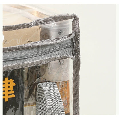 Cutie de Depozitare, selexmo, din PVC + Textil, Rezistenta la Apa, Geanta pentru Carti, 38x24x32 cm, Transparent-Alb