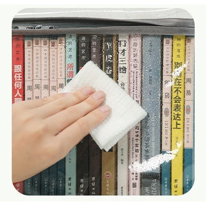 Cutie de Depozitare, selexmo, din PVC+Textil, Rezistenta la Apa, Geanta pentru Carti, 23x17x28 cm, Transparent-Alb