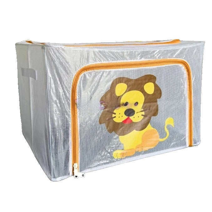 Cutie de Depozitare, selexmo, pentru Camera Copiilor, 100L, din PVC, Model Leu, 60 x 42 x 40 cm, Transparent