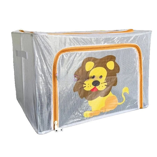 Cutie de Depozitare, selexmo, pentru Camera Copiilor, 100L, din PVC, Model Leu, 60 x 42 x 40 cm, Transparent