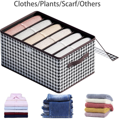 Cutie De Depozitare, selexmo, Pentru Haine, Lenjerie, Sosete Si Sutiene, Material Textil, 6 Compartimente, 44x30x20 cm, Culoare Alb-Negru