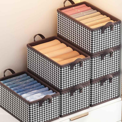 Cutie De Depozitare, selexmo, Pentru Haine, Lenjerie, Sosete Si Sutiene, Material Textil, 9 Compartimente, 44x30x20 cm, Culoare Alb-Negru