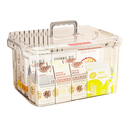 Cutie De Depozitare, selexmo, Tip Valiza, pentru Alimente, Jucarii, Accesorii, Transparenta, Marime S, 24x17x13.5 cm