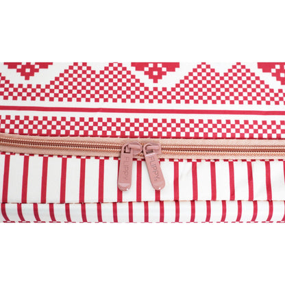Cutie de Depozitare Pliabila, selexmo,100 L din Bumbac si In, 60X42X40 cm, Fereastra Frontala, 2 Usi de Acces cu Fermoar Bidirectional, Cadru Metalic, Suport Baza Stabil din Plastic, Motiv Traditional Model 1