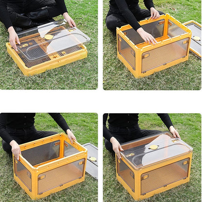 Cutie de depozitare pliabila, selexmo, Cu capac, 29 L, Plastic, 40.5x29x24.5 cm, Albastru