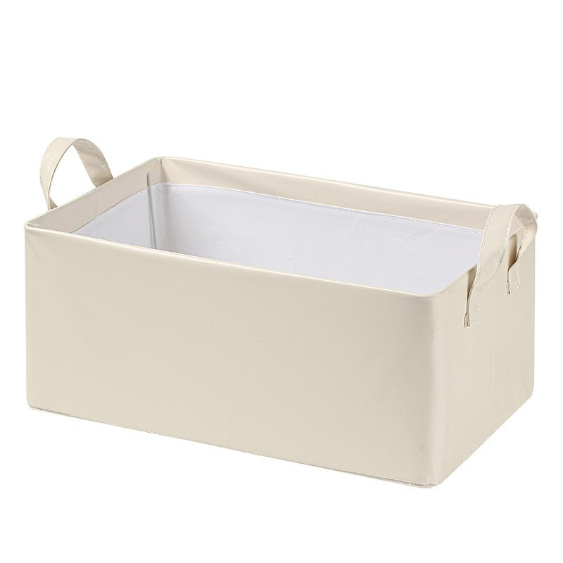 Cutie de Depozitare Tip Cos, selexmo, Material Piele Ecologica, Pliabila, 47x28x20 cm, 26 l, Cadru Metalic, cu Manere, Bej