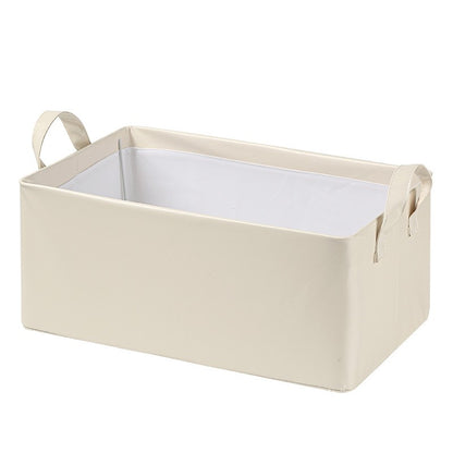 Cutie de Depozitare Tip Cos, selexmo, Material Piele Ecologica, Pliabila, 47x28x20 cm, 26 l, Cadru Metalic, cu Manere, Bej