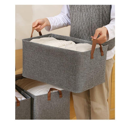 Cutie de Depozitare Tip Cos, selexmo, Material Textil, Pliabila, 47x28x20 cm, 35 l, Cadru Metalic, cu Manere, Maro