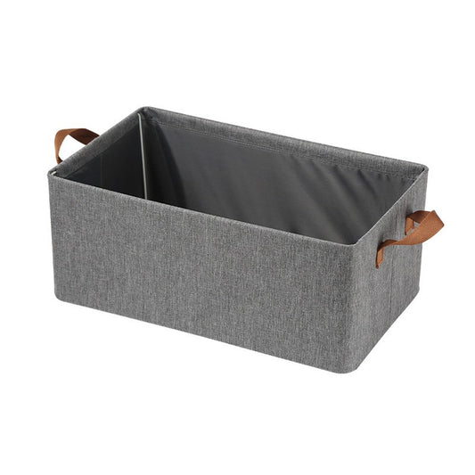 CUTIE DE DEPOZITARE TIP COS, TEXTIL, PLIABILA, 47X20X28 CM, CADRU METALIC, CU MANERE, GRI