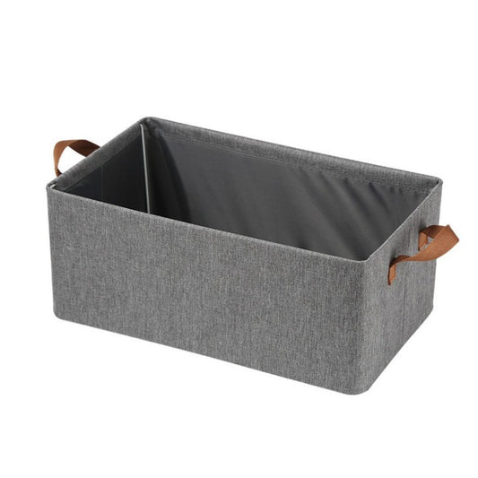 Cutie de Depozitare Tip Cos, selexmo, Material Textil, Pliabila, 47x35x30 cm, 50 l, Cadru Metalic, cu Manere, Gri