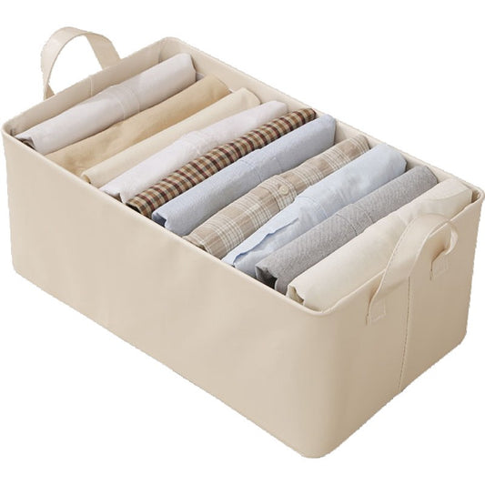 Cutie de Depozitare Tip Cos, selexmo, Material Piele Ecologica, Pliabila, 47x28x20 cm, 26 l, Cadru Metalic, cu Manere, Bej