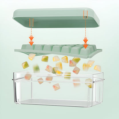 Set Cutie pentru Gheata, Uz Casnic, 1 Tavita pentru Cuburi, Capac Etans, Lopata