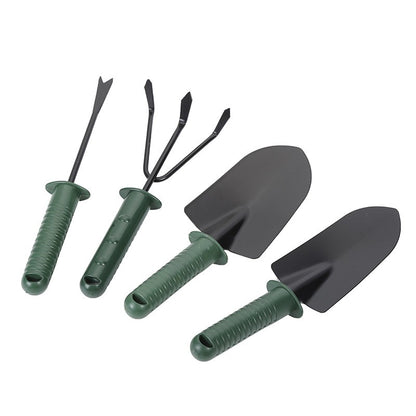 Set 4 Unelte de Gradina, pentru Plantare Prelucrare Sol si Ingrijire Plante, Material PVC si cardboard, 25 x 8.5 cm, verde