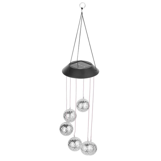 Lampa solara de tip decoratiune pentru gradina, Selexmo, model clopotel de vant, alb cald