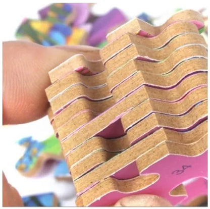 Puzzle 60 de Piese din Lemn in Cutie Metalica