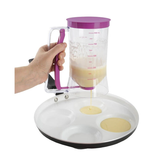 Dispenser de aluat pentru prajituri, Batter Dispenser, din plastic, maner cu arc, 900 ml, usor de manipulat si utilizat, Mov