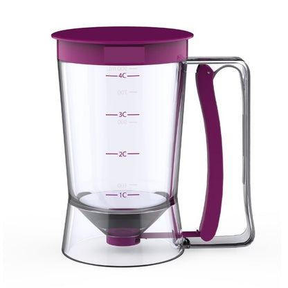Dispenser de aluat pentru prajituri, Batter Dispenser, din plastic, maner cu arc, 900 ml, usor de manipulat si utilizat, Mov