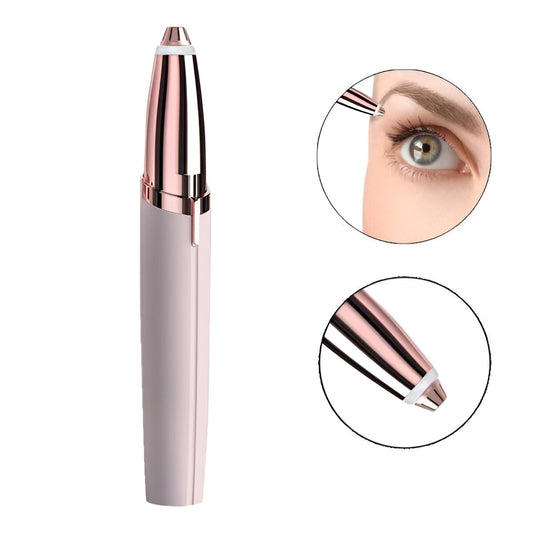 Epilator de Sprancene, Aparat de Tuns Facial sub Forma de Creion, Portabil, Alimentare cu Baterii