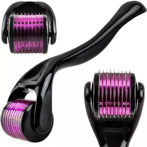 Rola Dermatologica, Derma roller Selexmo®, Impotriva caderii parului, Vergeturilor, Cicatricilor, Ridurilor, Contine Capac Protector de impuritati, 540 ace din Titan, 0.5 mm