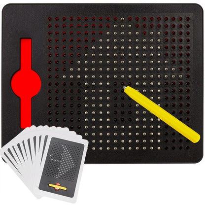 Tablă Magnetică cu Bile și Stilou Magnetic - Jucărie Educativă pentru Dezvoltarea Abilităților Manuale - Include 20 Șabloane