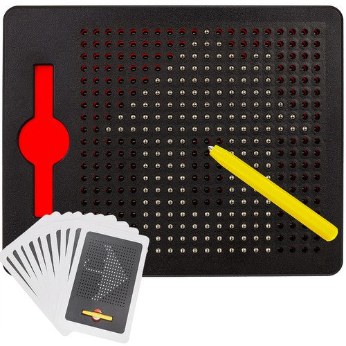 Tablă Magnetică cu Bile și Stilou Magnetic - Jucărie Educativă pentru Dezvoltarea Abilităților Manuale - Include 20 Șabloane