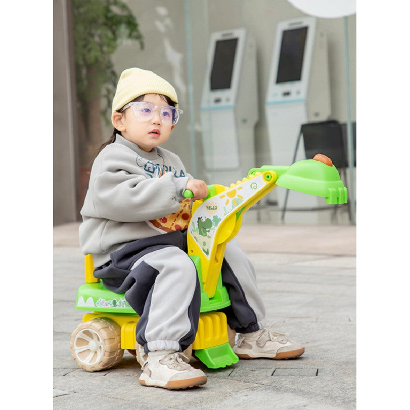 Excavator pentru Copii, 1-3 Ani, Greutate Portanta 30 kg, Muzica si Lumini, Rotatie 360 Grade