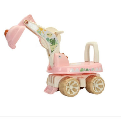 Excavator pentru Copii, 1-3 Ani, Greutate Portanta 30 kg, Muzica si Lumini, Rotatie 360 Grade