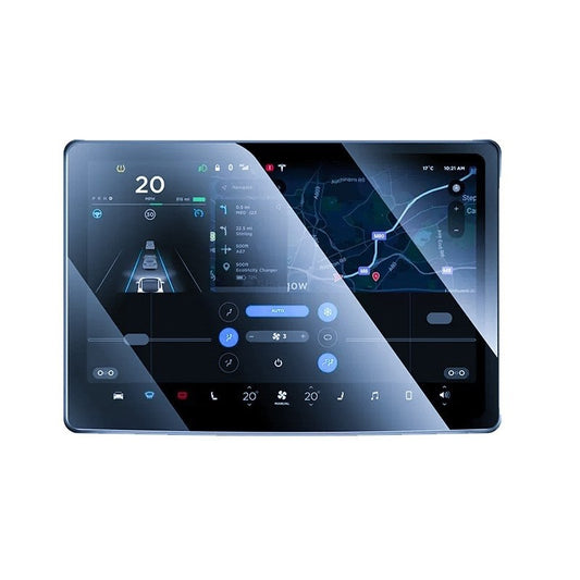 Folie de Sticla Securizata, Compatibila cu Tesla Model 3 / Tesla Model Y, Ecran Frontal, Anti Blue-Ray, 4K Ultra HD, Anti-amprenta, 2.5D, Transparent