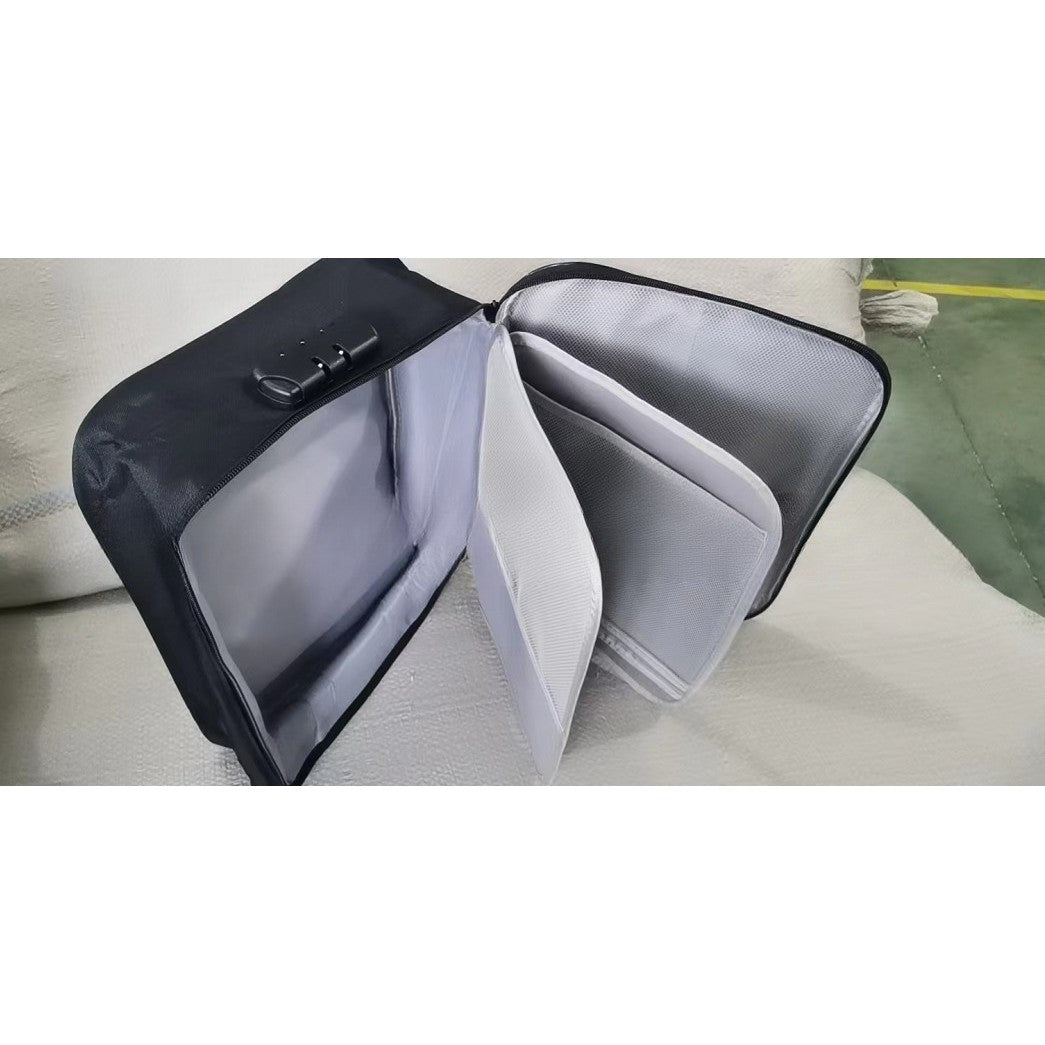 Geanta selexmo pentru Depozitare Acte si Documente, Facturi, Carduri, cu Cod de Securitate, 2 Compartimente, Impermeabila, 37 x 10.5 x 27 cm, Albastru Marin