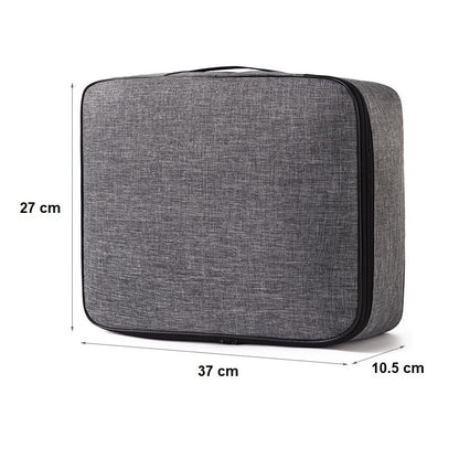 Geanta selexmo pentru Depozitare Acte si Documente, Facturi, Carduri, cu Cod de Securitate, 2 Compartimente, Impermeabila, 37 x 10.5 x 27 cm, Gri