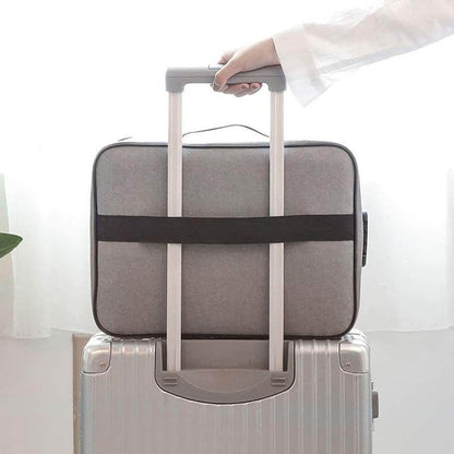 Geanta selexmo pentru Depozitare Acte si Documente, Facturi, Carduri, cu Cod de Securitate, 5 Compartimente, Impermeabila, 37 x 20 x 27 cm, Gri