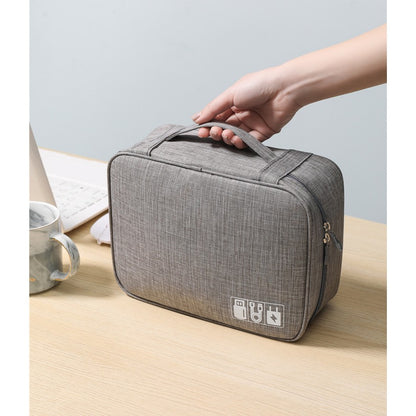 Geanta Organizatoare selexmo, Pentru Cabluri si Accesorii, Portabila, Impermeabila, 24,5 x 18 x10cm, Gri