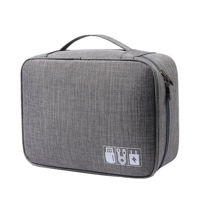 Geanta Organizatoare selexmo, Pentru Cabluri si Accesorii, Portabila, Impermeabila, 24,5 x 18 x10cm, Gri