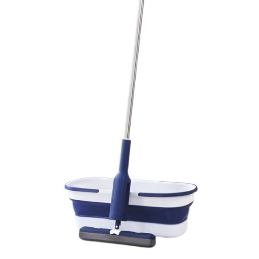 Set Mop Telescopic cu Galeata Pliabila, selexmo, Albastru, 32 cm, Maner Reglabil 140 cm, Sistem de Stoarcere Eficient