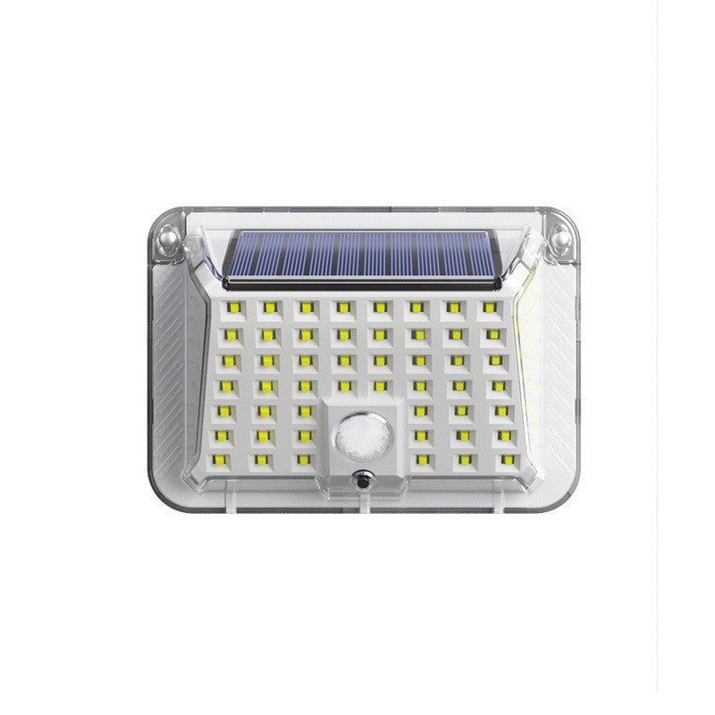 Lampa solara de perete Selexmo, 90 LED-uri SMD, senzor de miscare, IP65, 1200mAh, material ABS, lumina alb rece, alb