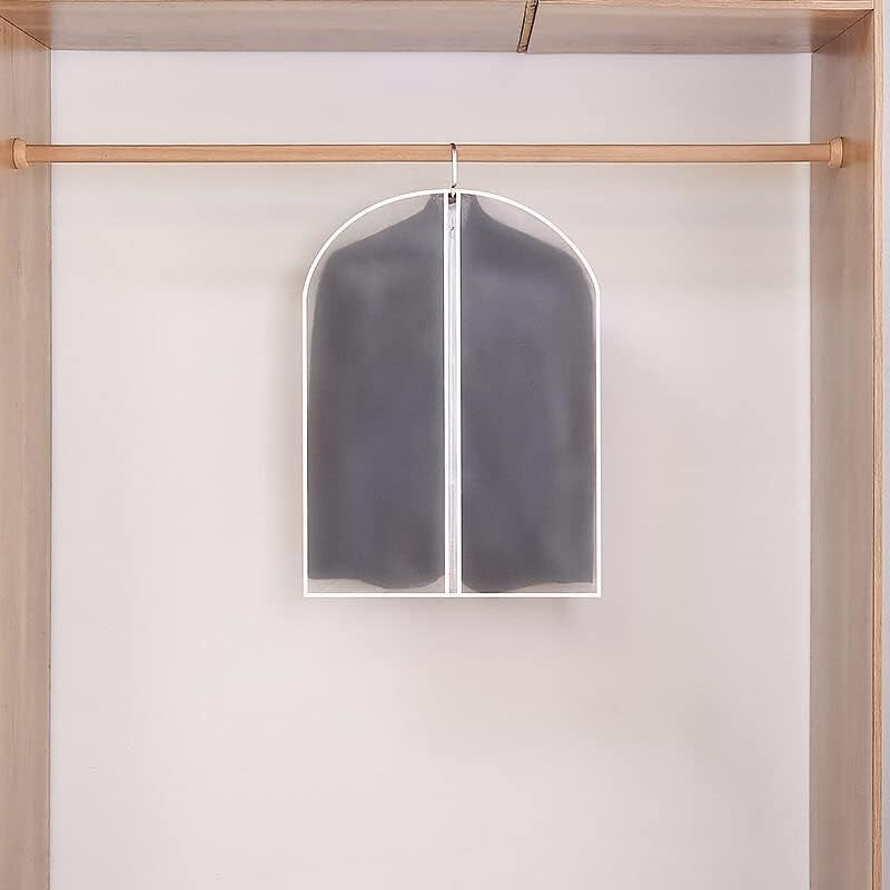 Set 5 Huse de Depozitare cu Fermoar, selexmo, pentru Haine, de Protectie, pentru Voiaj, Netesut, Rezistent la Praf, 60x80 cm, Transparent-Alb