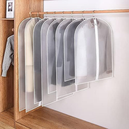 Set 5 Husa de Depozitare cu Fermoar, selexmo, pentru Haine, de Protectie, pentru Voiaj, Netesut, Rezistent la Praf, 60x140 cm, Transparent-Alb
