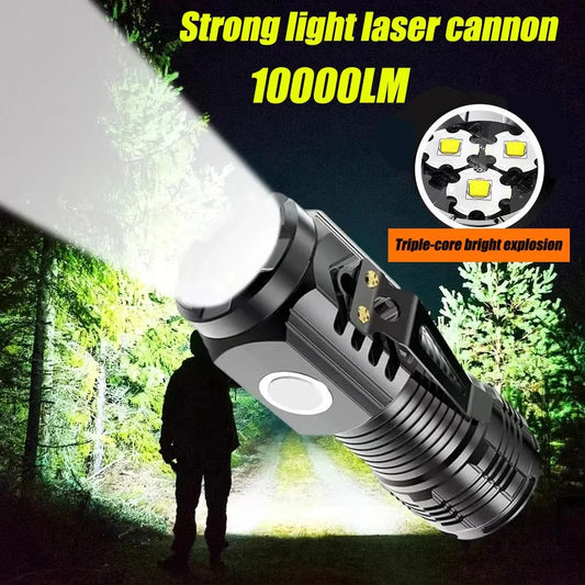 Mini Lanternă Tactică 3xLED - Ultra Puternică și Magnetică