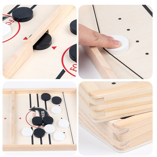 Joc Fooseball Interactiv, Tip Hockey pe Gheata, din Lemn, 10 Piese de Joc
