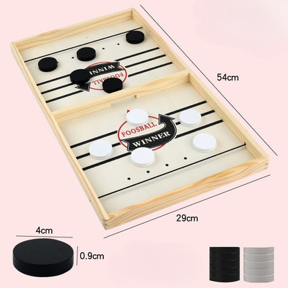 Joc Fooseball Interactiv, Tip Hockey pe Gheata, din Lemn, 10 Piese de Joc