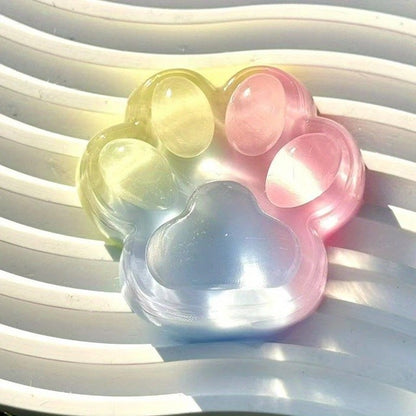 Jucarie Antistres Squishy, selexmo, cu Revenire Lenta, Labuta de Pisica Pufoasa, 7.5 cm, Ambalaj Transparent, Model 27054, Multicolor