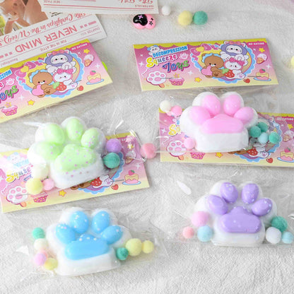 Jucarie Antistres Squishy, selexmo, cu Revenire Lenta, Labuta de Pisica Pufoasa, 7.5 cm, Ambalaj Transparent, Model 27059, Multicolor