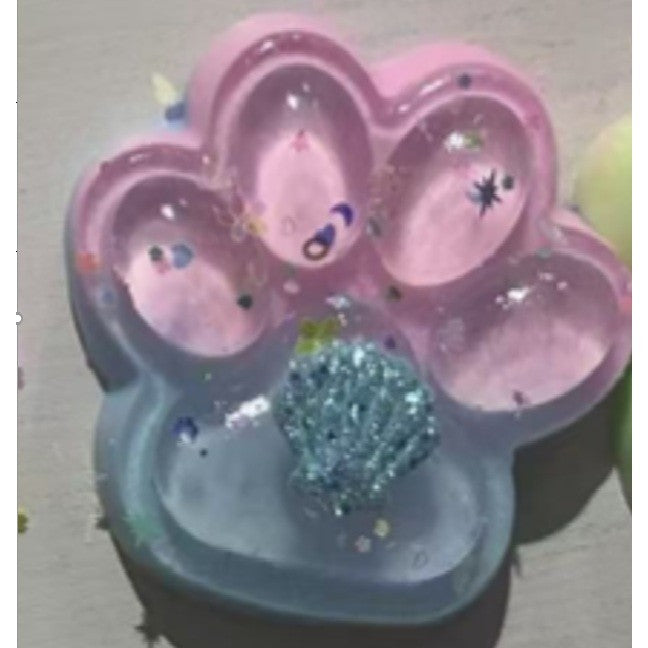 Jucarie Antistres Squishy, selexmo, cu Revenire Lenta, Labuta de Pisica Pufoasa, 7.5 cm, Ambalaj Transparent, Model 270512, Multicolor
